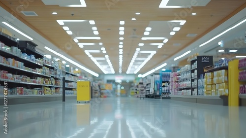 Wallpaper Mural Shopping mall, department store interior with the supermarket for background banner with copy space, Abstract blurred image Torontodigital.ca
