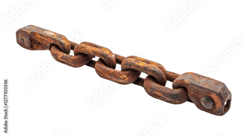 old rusty chain isolated on white background  photo