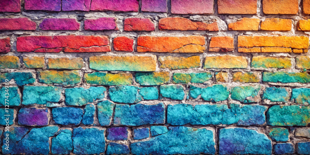 Fototapeta premium Colorful Brick Wall Texture