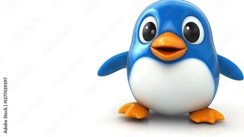 Fototapeta premium Cute cartoon penguin character illustration.