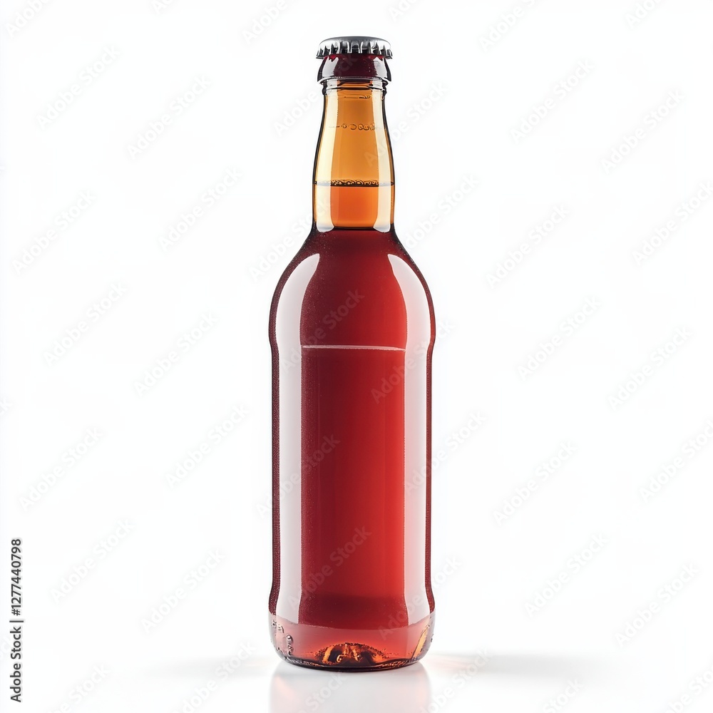 Clean and Crisp Mockup of Isolated Beverage Bottle on White Background Clean and Crisp Mockup of Isolated Beverage Bottle on White Background