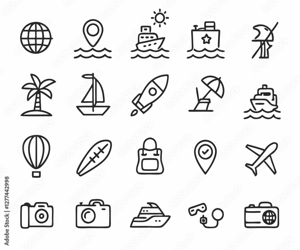 Fototapeta premium travel icons