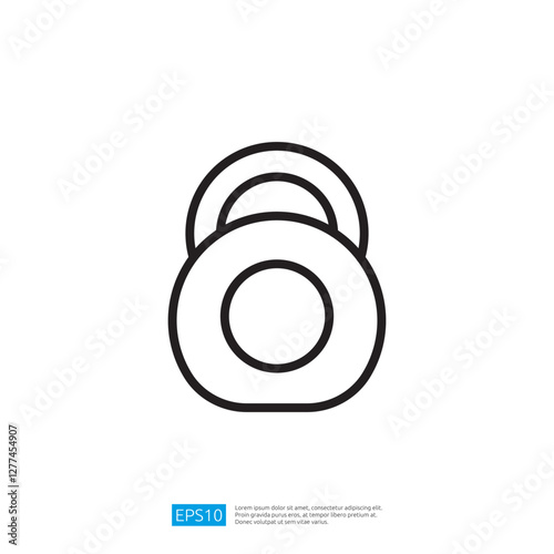 Minimalist Icon of Dumbbell for Fitness Training, Wellbeing, and Strength Building in vector Format