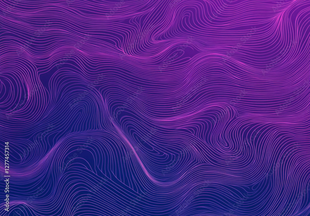 Fototapeta premium Abstract Art: Purple and Pink Wavy Forms