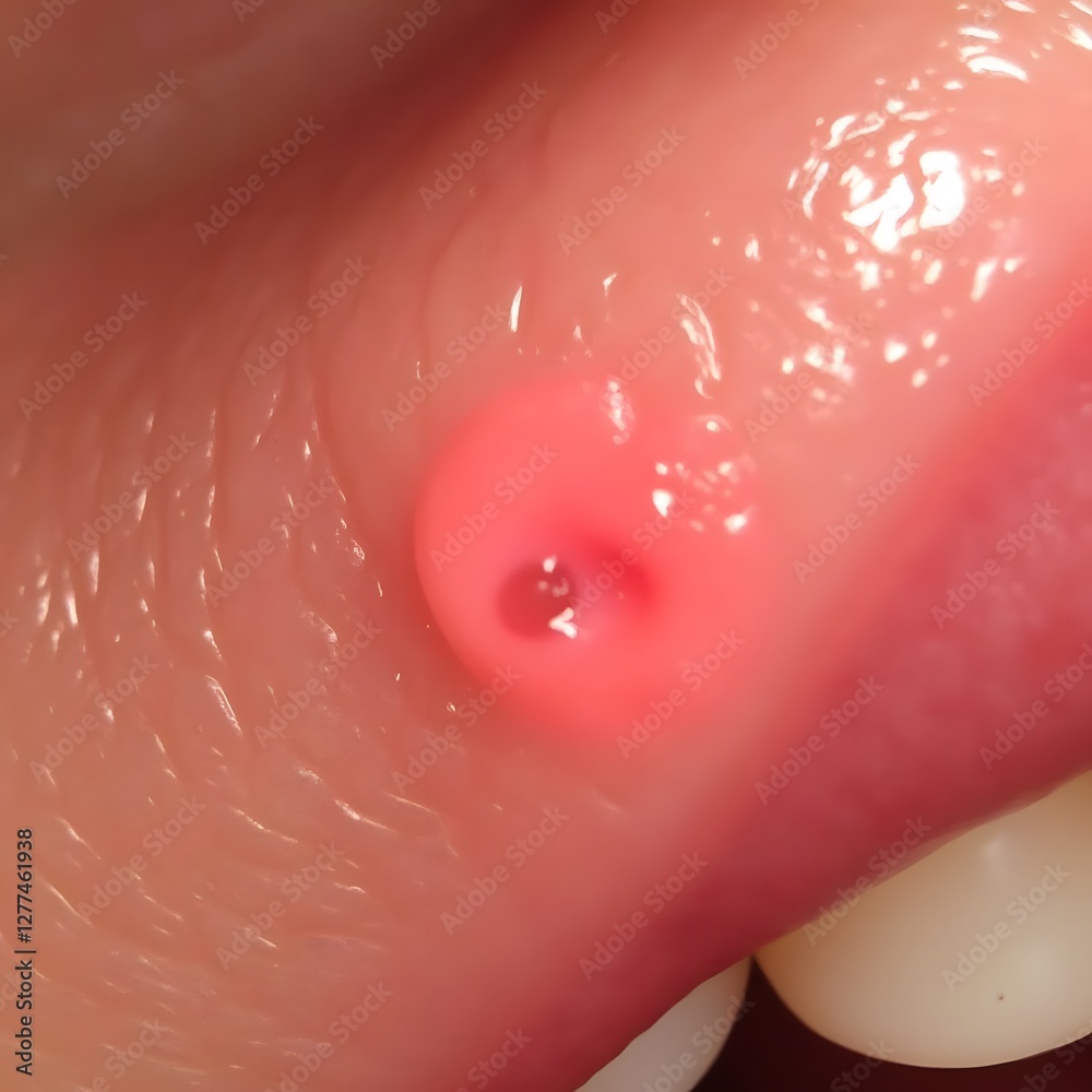 Fototapeta premium Close-up of oral cavity with gum abscess near tooth
