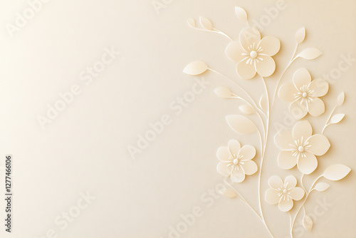  embossed white floral wedding