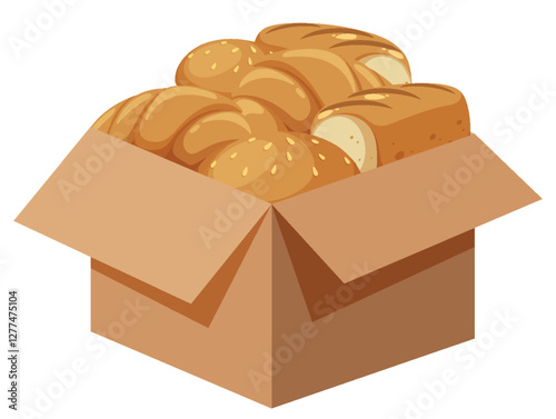 Box of Freshly Baked Bread Loaves