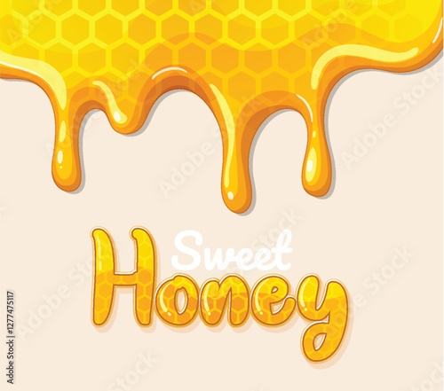 Sweet Honey Dripping Illustration