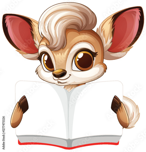 Cute Animal Reading a Book