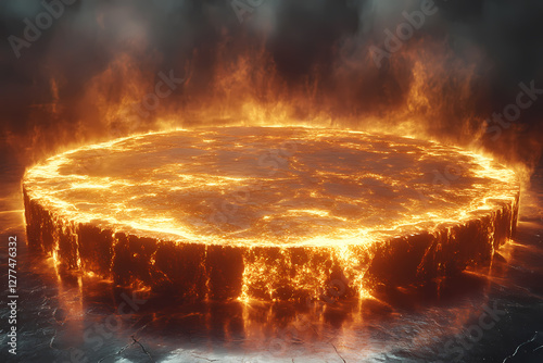 Wallpaper Mural Background fire and lava podium, 3d product render stand. podium stage minimal abstract background beauty dreamy space studio pedestal	
 Torontodigital.ca