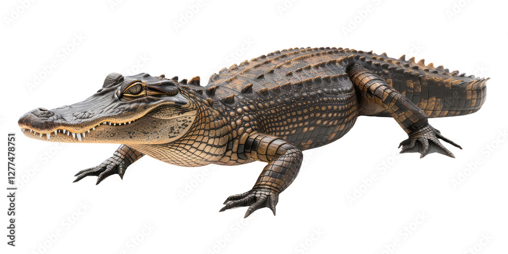 An alligator on a transparent background, professionally photographed. An alligator on a transparent background, professionally photographed.