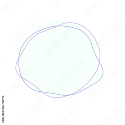 ラインが入ったグリーンの丸型変形フレーム　