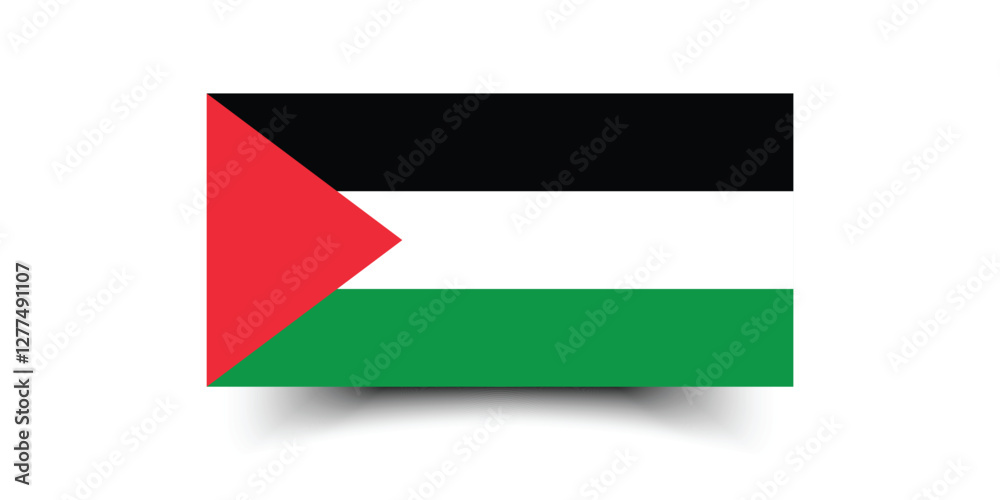 Flag of Palestine. Palestine flag official size and color standards vector illustration Flag of Palestine. Palestine flag official size and color standards vector illustration