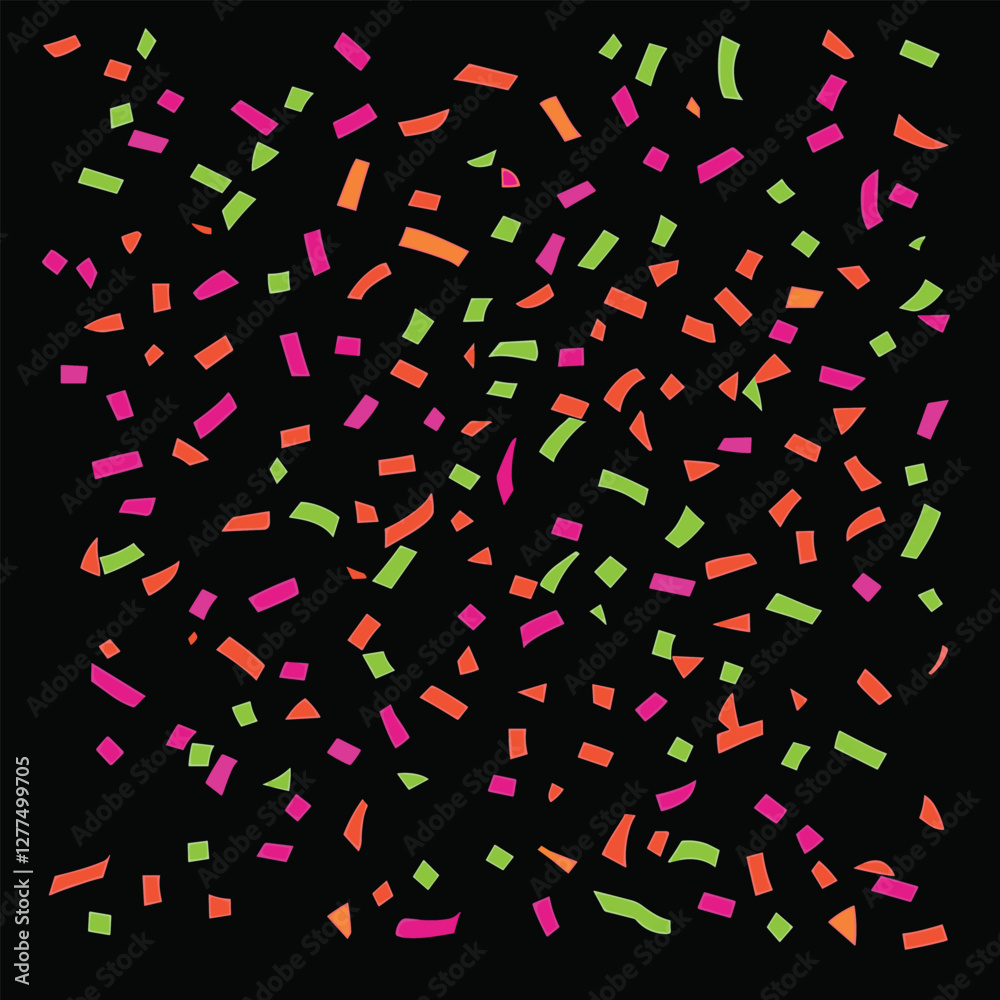 Obraz premium Small Colorful Confetti Particles on a Dark Background