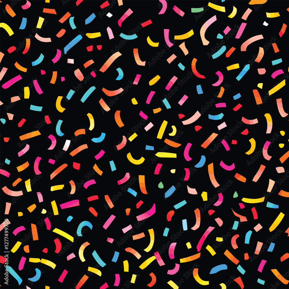 Obraz premium Colorful Confetti Explosion on Black Background
