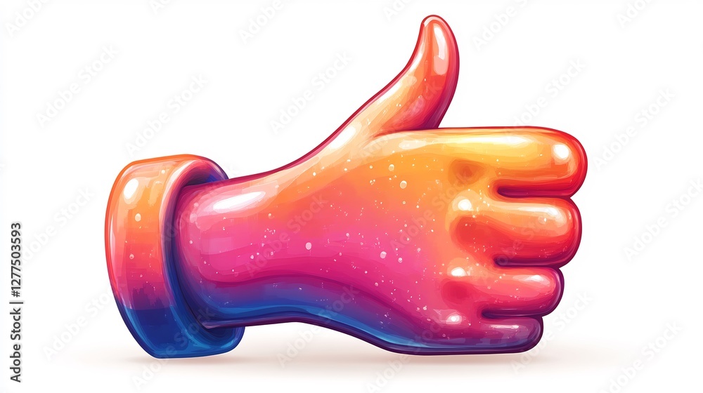 Fototapeta premium Stylish modern thumbs up icon isolated on a transparent background perfect for approval likes or positive feedback designs