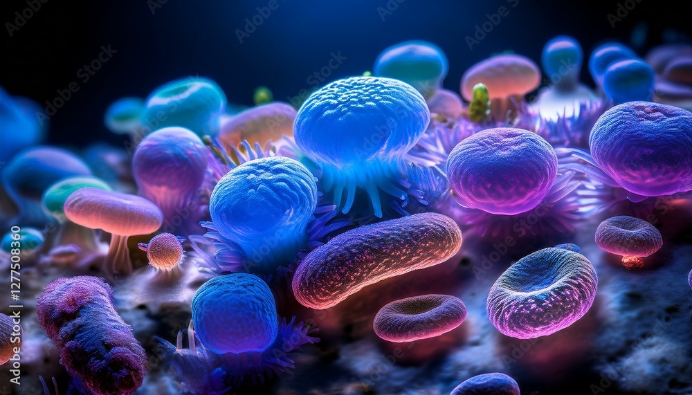 Obraz premium A glimpse into the fascinating microbial universe. 