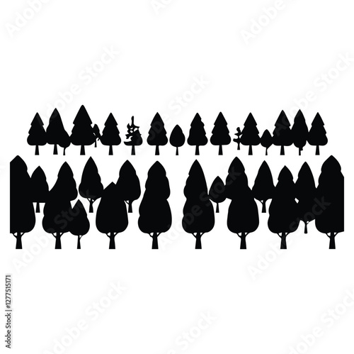 Set of Tree flat design