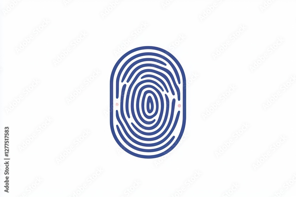 3D fingerprint sensor glyph, sharp and clean modern design on solid white backdrop. 3D fingerprint sensor glyph, sharp and clean modern design on solid white backdrop.