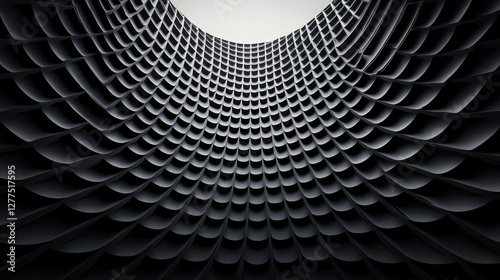 Wallpaper Mural Abstract Textured Black Pattern in Circular Perspective Design Torontodigital.ca