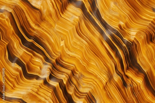 Seamless Tigers Eye abstract pattern featuring flowing lines and waves in shades of orange, brown, and black, resembling natural stone or mineral textures. photo