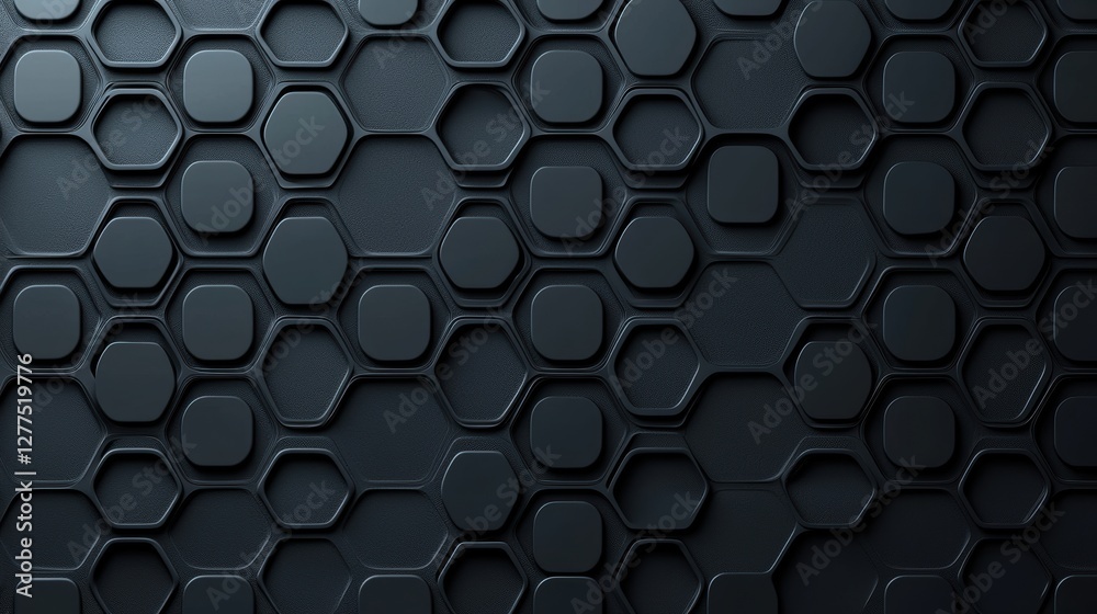 Dark Hexagonal Pattern with 3D Effect on Modern Background Dark Hexagonal Pattern with 3D Effect on Modern Background