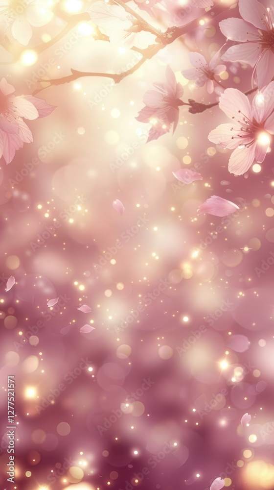 A dreamy background featuring soft pink blossoms and sparkling light, creating a tranquil and enchanting atmosphere. A dreamy background featuring soft pink blossoms and sparkling light, creating a tranquil and enchanting atmosphere.