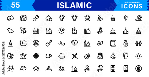 Islamic and Religion Icon Set. High-Quality Vector Icons for Faith-Based Designs and Spiritual Projects