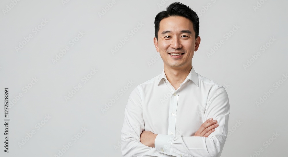 Asian man confident smile white Asian man confident smile white