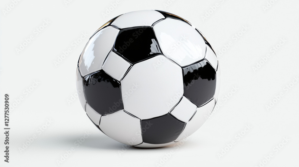 classic black and white soccer ball on light background, perfect for sports classic black and white soccer ball on light background, perfect for sports