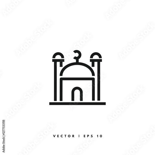 Mosque Icon. Editable Stroke