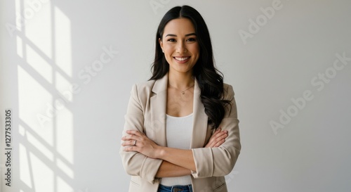 Portrait young woman confident smile