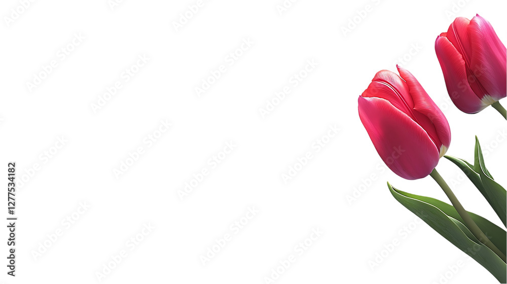 Red tulips close-up on black background. Possible use Floral image Red tulips close-up on black background. Possible use Floral image