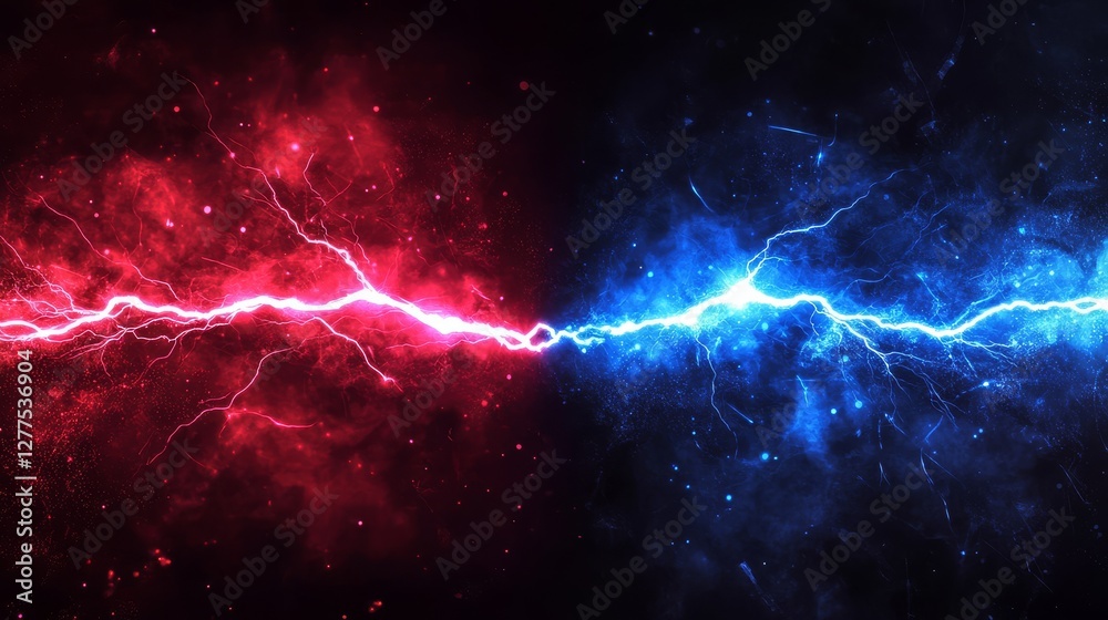 Fototapeta premium Red and blue colors represent struggle and confrontation.