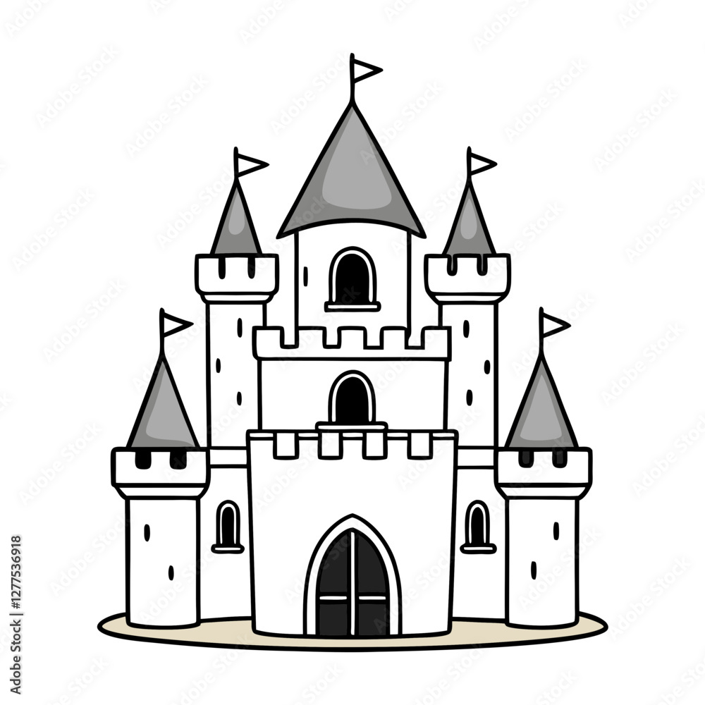 Obraz premium vector illustration of castle