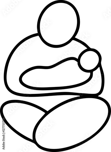 Minimalistic silhouette of a parent with a baby
A concise black and white image of a parent holding a child in his arms. contour drawing, symbolizing caring, parenthood and family connection.