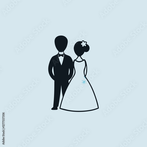 silhouette of bride and groom