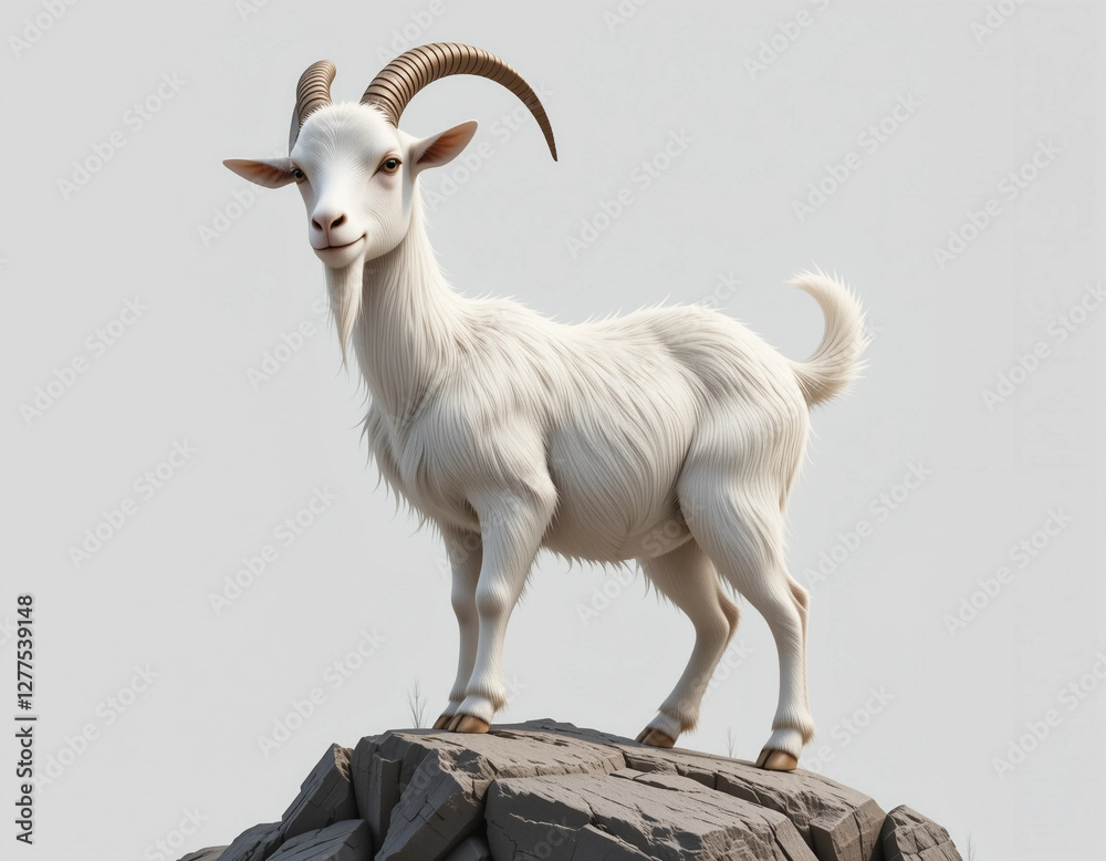 Fototapeta premium Playful Climber: Dwarf Goat