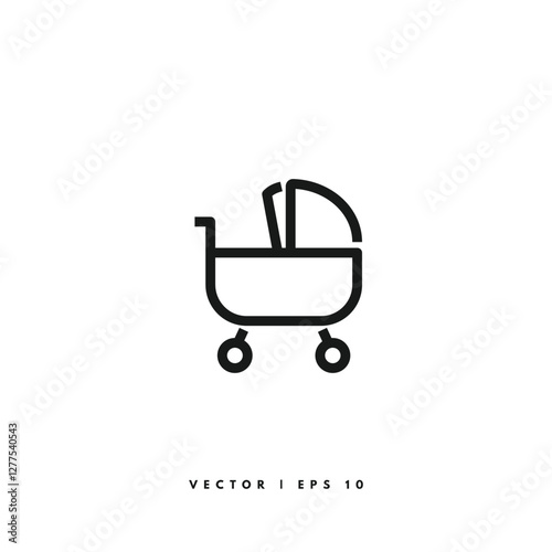 Baby Stroller Icon. Editable Stroke