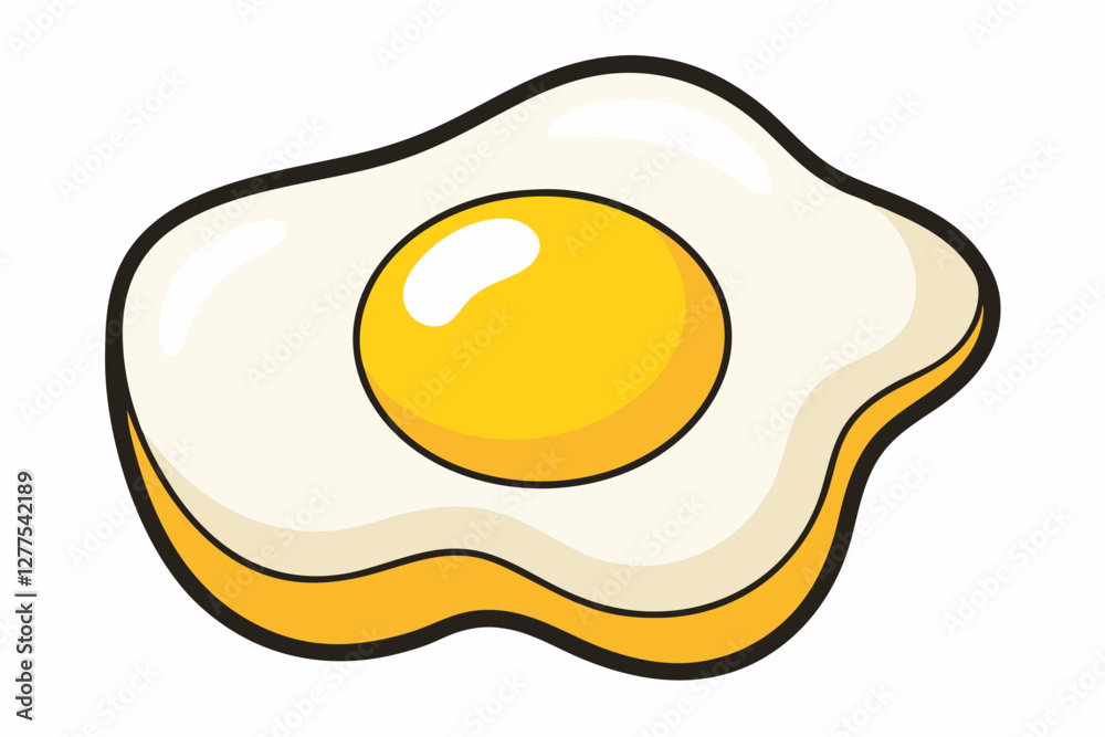 fried egg vector illustration
