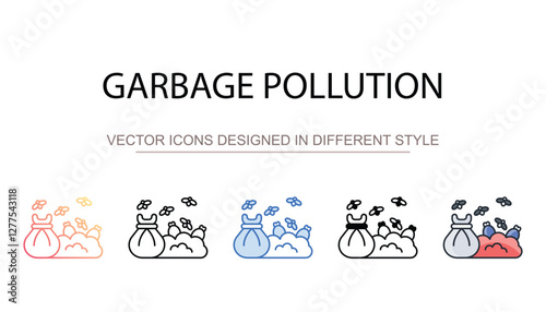 Garbage Pollution icon design with white background stock illustration