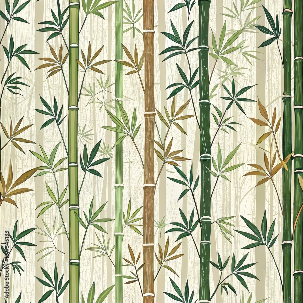 Fototapeta premium Bamboo forest growth nature illustration tranquil environment close-up view botanical concept for eco-friendly designs
