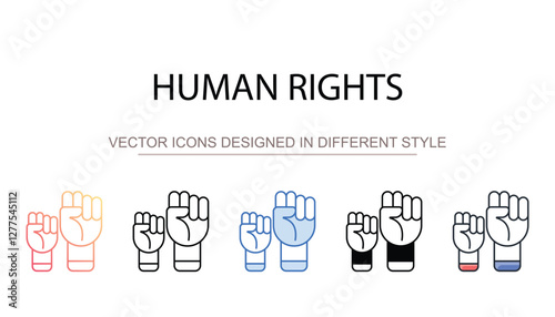 Human Rights icon design with white background stock illustration