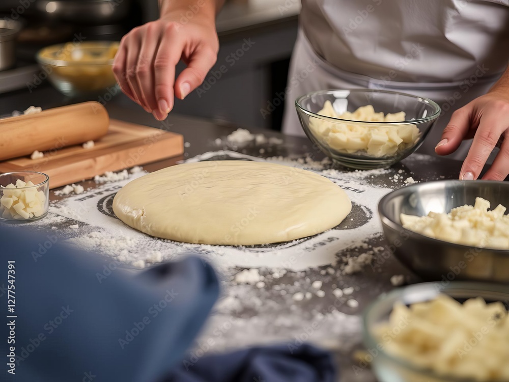 Homemade cheese pizza with fresh ingredients ready to be baked, dough, cooking, meal Homemade cheese pizza with fresh ingredients ready to be baked, dough, cooking, meal