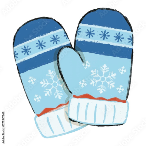 Illustration of Mittens Representing Cozy Winter Essentials Isolated on White Background.