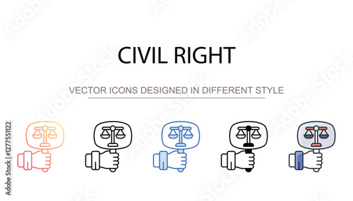 Civil Right icon design with white background stock illustration