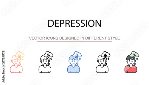 Depression icon design with white background stock illustration