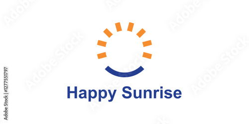 logo design combination of smile and sun, logo for morning mood symbol, icon, idea, creative.