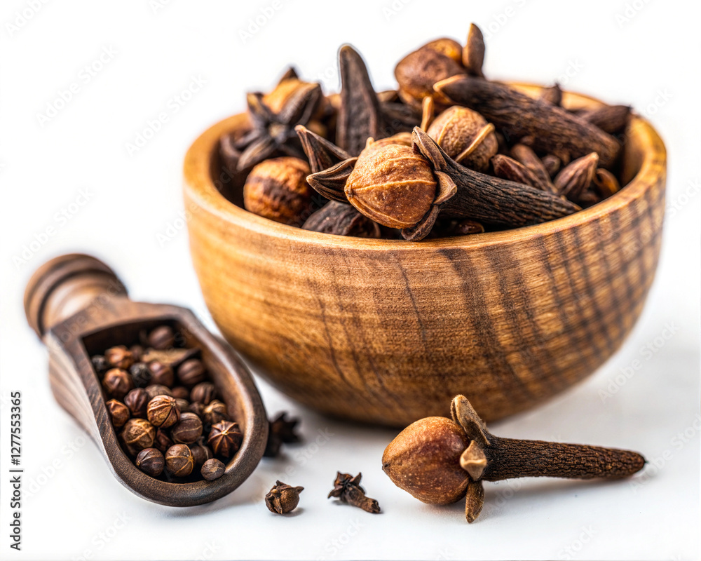 Obraz premium Exotic Organic Spices, Vegetables & Fruits – Natural Food Flat Lay from South Asia.