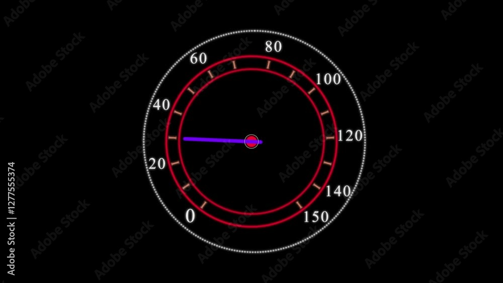 Engine RPM speed meter performance speedometer concept loop animation with alpha channel Engine RPM speed meter performance speedometer concept loop animation with alpha channel